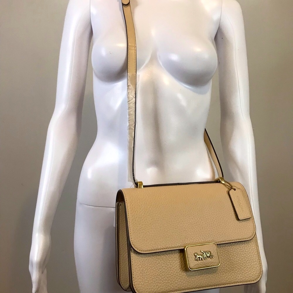 Authentic Coach ALIE Ivory Genuine Grain Leather Shoulder Crossbody Handbag - Picture 7 of 10